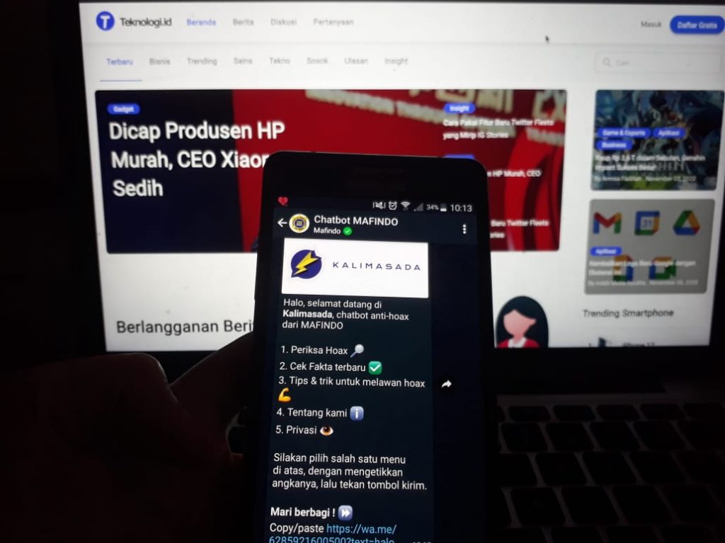 Begini Cara Cek Hoaks Kabar dari WhatsApp Lewat Chatbot