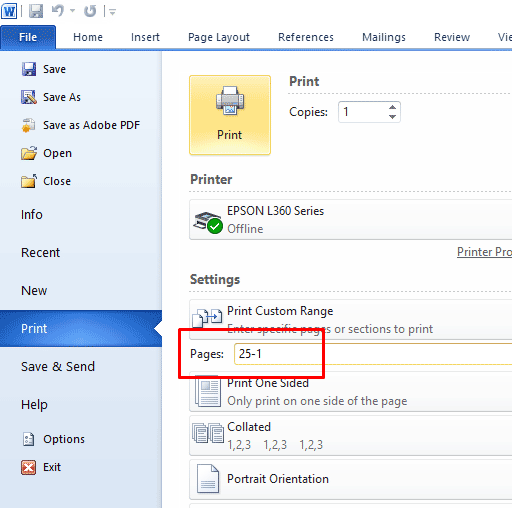 Print Halaman Berurutan Dari Belakang Ke Depan Di Microsoft Word