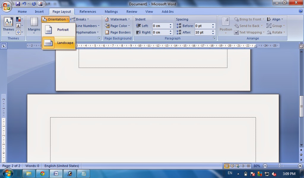 Gampang Banget Cara Membuat Halaman Landscape diantara Halaman Portrait Pada Microsoft Word